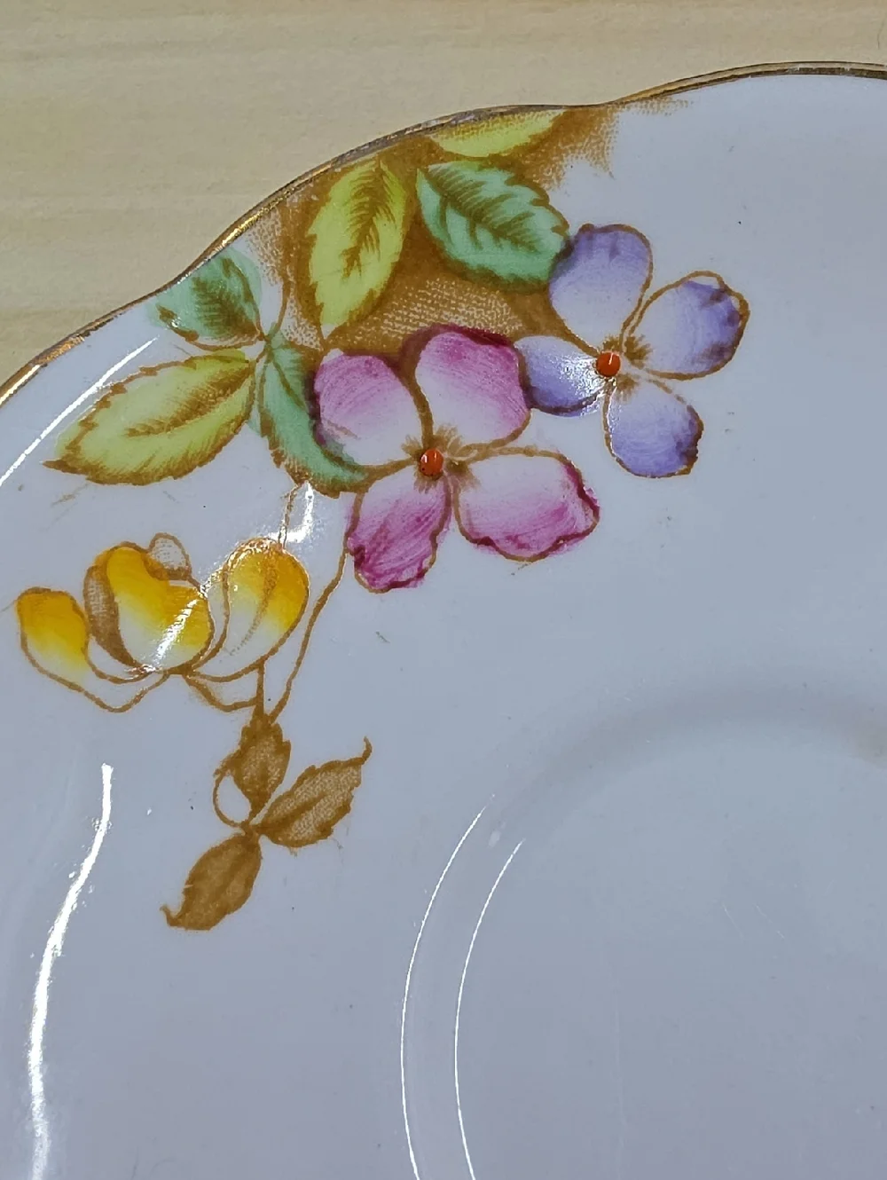 Royal Albert Clematis Pattern Footed Cup and Saucer Hand Painted England